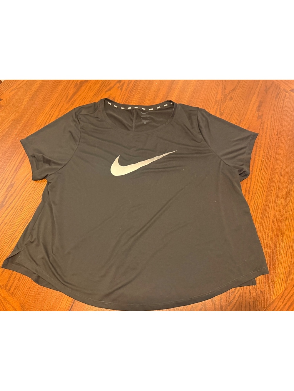 Women’s Plus Nike DriFit Active Tee Black Swoosh 1X